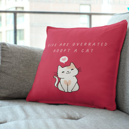 Coussin Les enfants sont surévalués - Adoptez un chat Dark