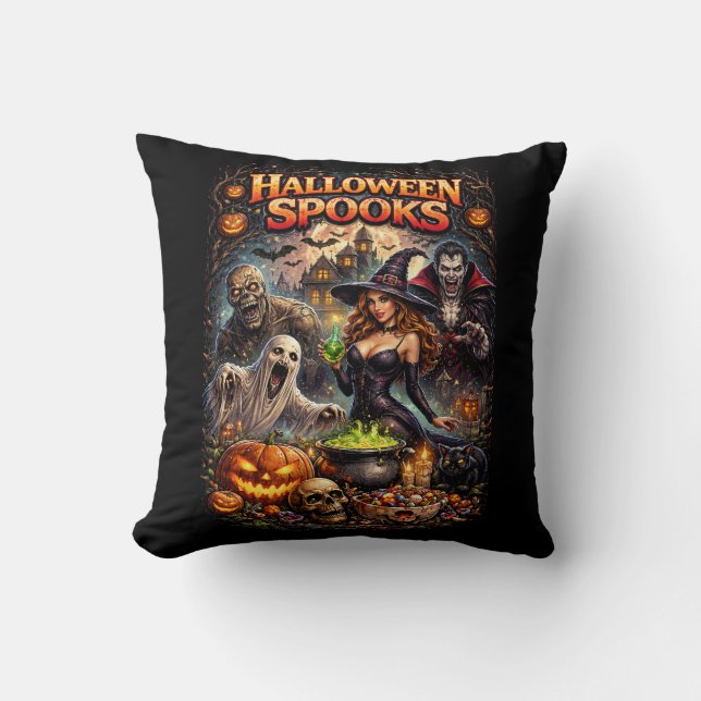 Coussin Les épouvantails d'Halloween (Recto)
