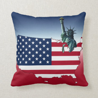 Coussin Les Etats-Unis diminuent et statue de carreau de