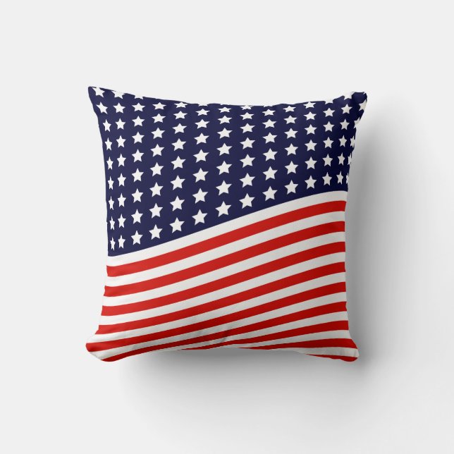 Coussin Les Etats-Unis rouges, blancs et bleus de drapeau (Recto)