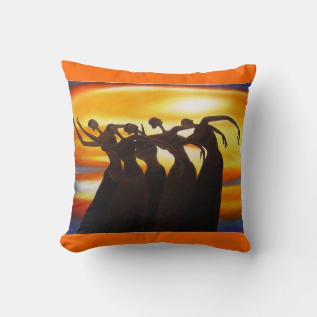 Coussin Les femmes unissent le carreau africain d'art (Recto)