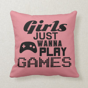 Coussin Les filles veulent jouer aux jeux