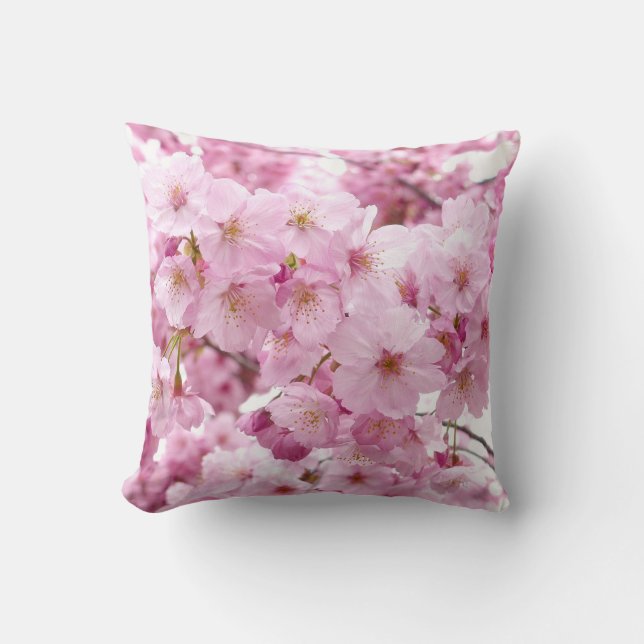 Coussin Les fleurs de cerisier fleurissent le carreau (Recto)
