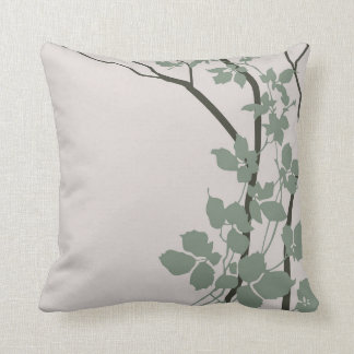 Coussin Les fleurs de cerisiers de Bella| brouillard jade