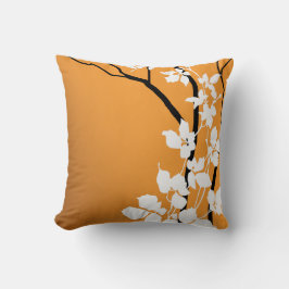 Coussin Les fleurs de cerisiers de Bella| tangerine orange