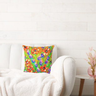 Coussin "Les Fleurs Oranges" Belle Peinture. Commandez dès