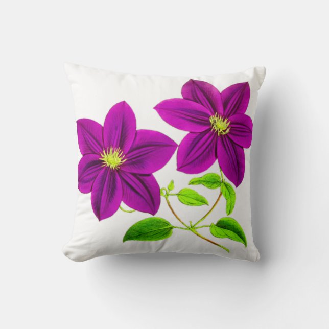 Coussin Les fleurs violettes jettent l'oreiller. (Recto)