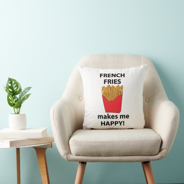 Coussin Les Fries Françaises Me Rendent Heureux Les Fries  (Chaise)