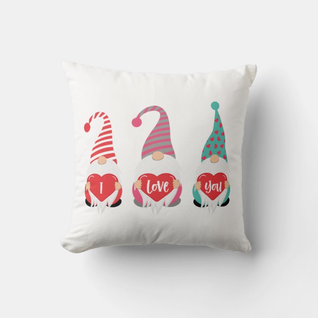Coussin Les Gnomes de Valentine Je t'aime Cadeau (Recto)