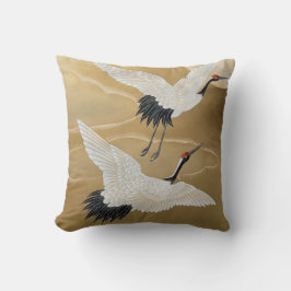 Coussin Les hérons prennent l'avion : la Chinoiserie d'or 