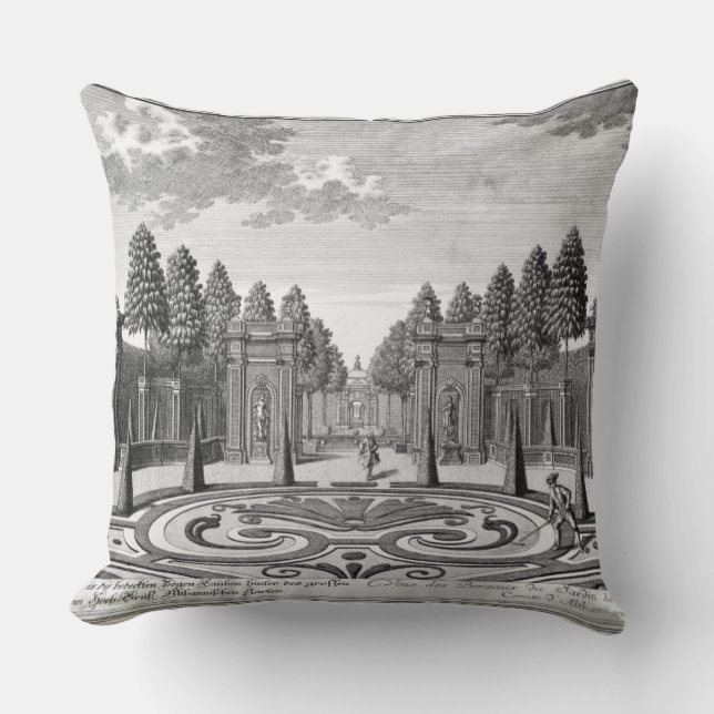 Coussin Les jardins du compte Althan, Vienne, de 'Vorstel (Recto)