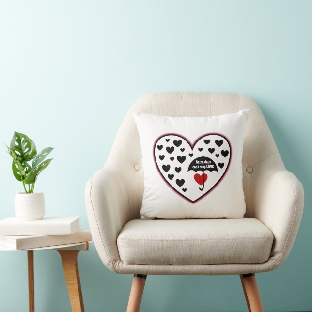 Coussin Les jours de pluie n'arrêtent pas l'amour (Chaise)