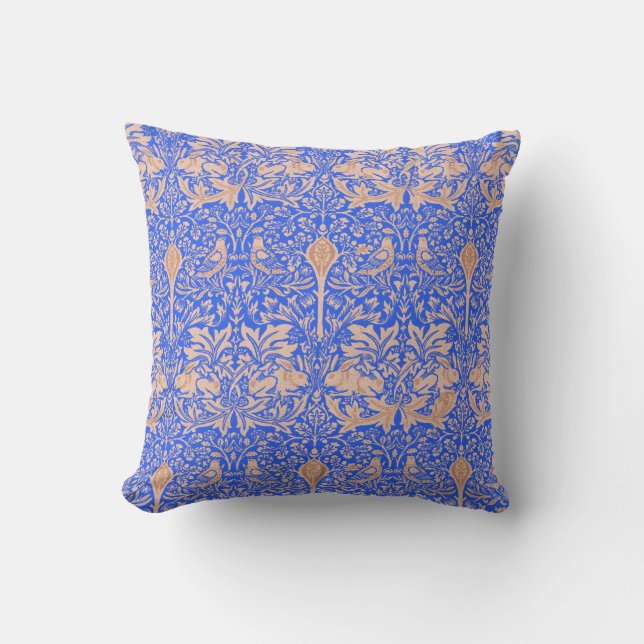Coussin Les lapins bronzages bleus de William Morris ont (Recto)