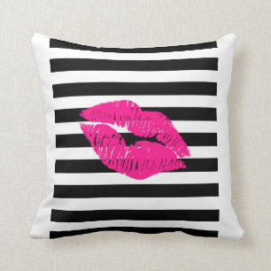 Coussin Les lèvres, lèvres de roses indien, dentellent d