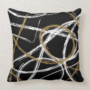 Coussin les LIGNES NOIRES bronzages CONÇOIVENT le rétro