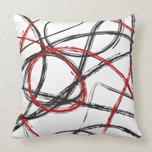 Coussin Les LIGNES NOIRES ROUGES CONÇOIVENT le rétro