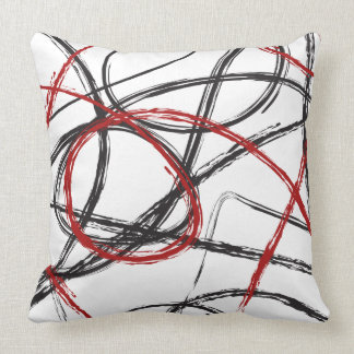 Coussin Les LIGNES NOIRES ROUGES CONÇOIVENT le rétro