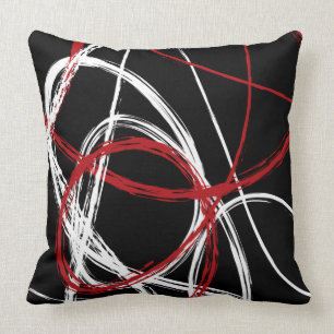 Coussin Les LIGNES NOIRES ROUGES CONÇOIVENT le rétro