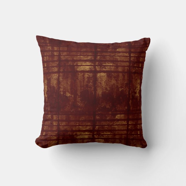 Coussin Les lignes sales d'or et de Bourgogne et (Recto)