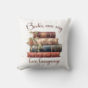 Coussin Les Livres Sont Ma Langue D'Amour