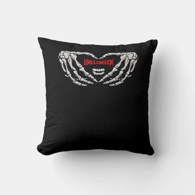 Coussin Les Mains De Squelette Se Plier Dans Un Coeur. Hal (Recto)
