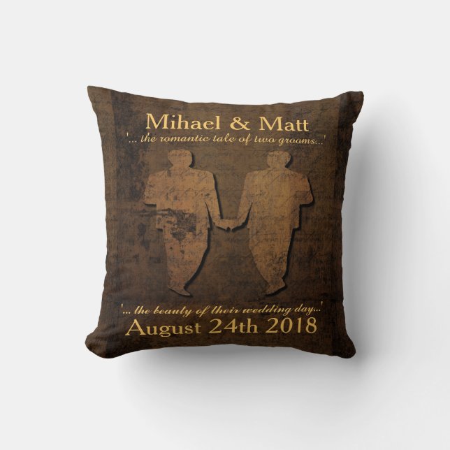 Coussin Les mariés légendaires d'amour reposent le cadeau (Recto)