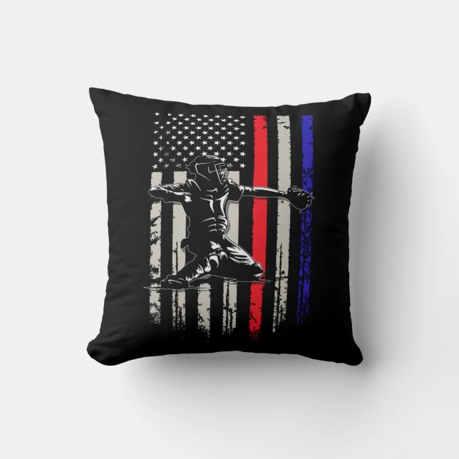 Coussin Les matchs de baseball Gear Sports American Flag L (Recto)