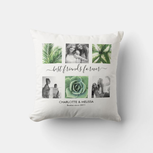 Coussin Les meilleurs amis modernes pour toujours collage  (Recto)