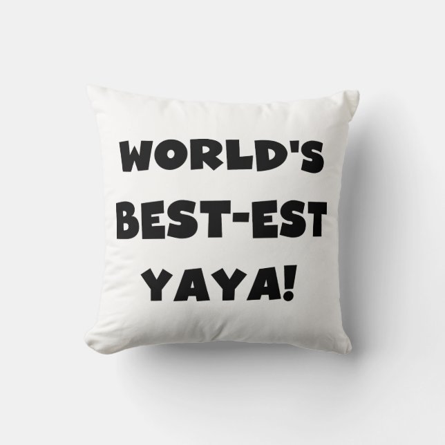 Coussin Les meilleurs cadeaux Yaya du monde de Black Text (Recto)