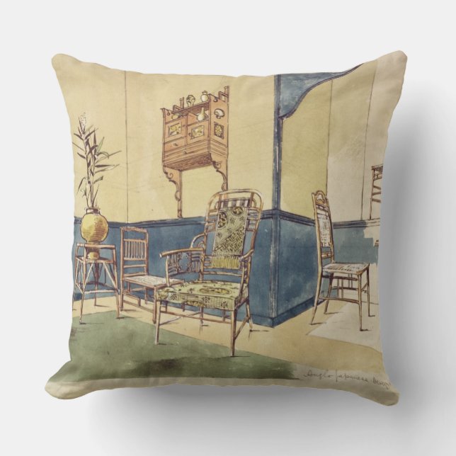 Coussin Les meubles anglo de style japonais conçoivent par (Recto)