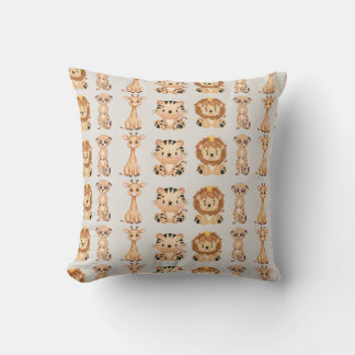 Coussin Les mignons animaux sauvages africains
