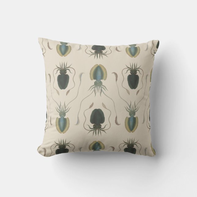Coussin Les mollusques d'astrolabe (vert) (Recto)