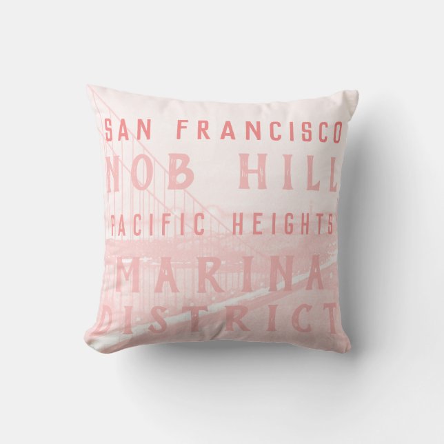Coussin Les monuments de San Francisco | Rose (Recto)