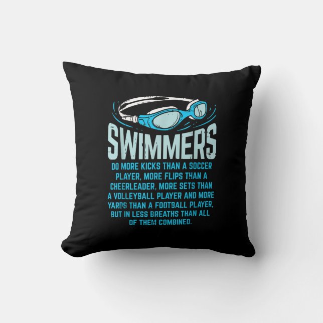 Coussin Les nageurs font plus de coups Je Drôle Cadeau Amo (Recto)