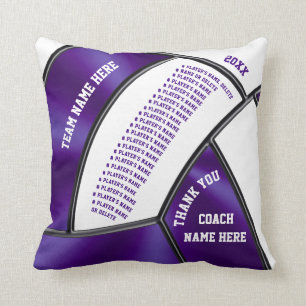 Coussin Les noms du joueur ont personnalisé des cadeaux