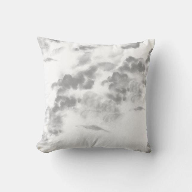 Coussin Les nuages modernes gris-noir nouent un teint (Recto)