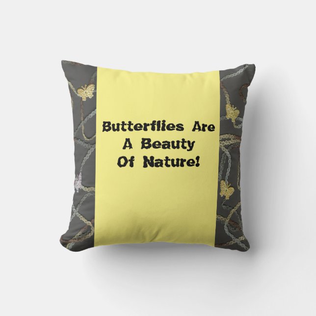 Coussin Les Papillons Sont Une Beauté (Recto)