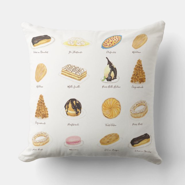 Coussin Les Pâtisserie Françaises (Recto)