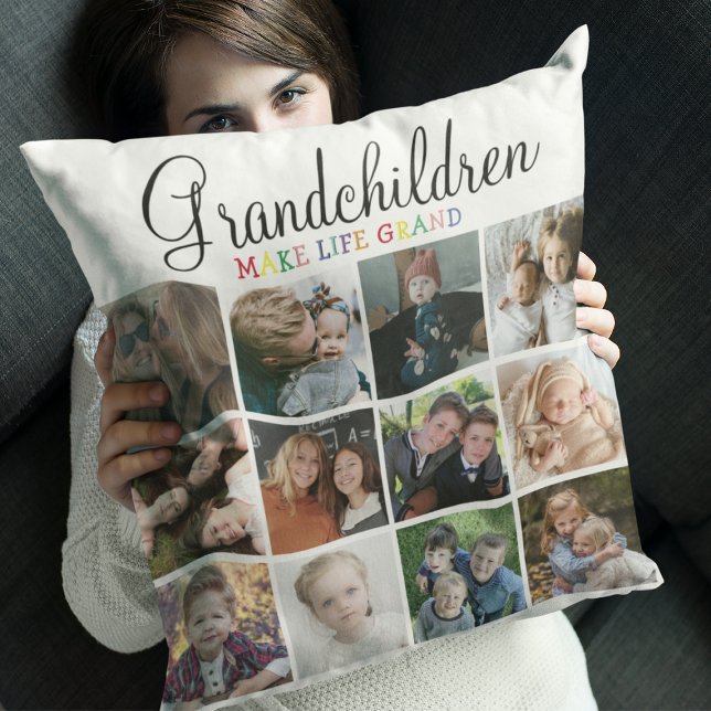 Coussin Les petits-enfants font la vie grand | Collage de  (Créateur téléchargé)