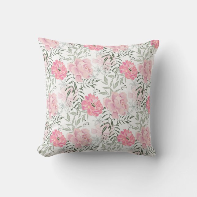 Coussin Les pivoines roses (Recto)