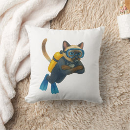 Coussin Les plongeurs en scaphandre autonomes chats plonge