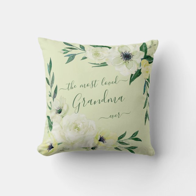 Coussin Les plus aimés grand-mère jamais aquarelle Roses s (Recto)