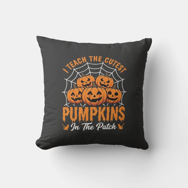Coussin Les plus mignons citrouilles dans le patch profess (Recto)
