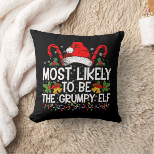 Coussin Les Plus Probables D'Être L'Elfe Grumpy Drôle Noël