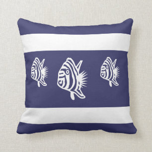Coussin les poissons blancs sur la marine molle REPOSENT