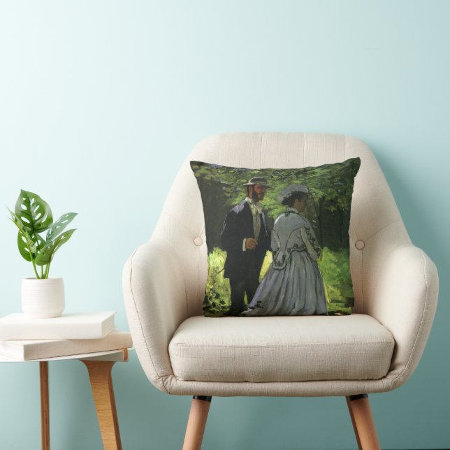 Coussin Les Promeneurs, alias Les Flâneurs par Claude Mone (Chaise)
