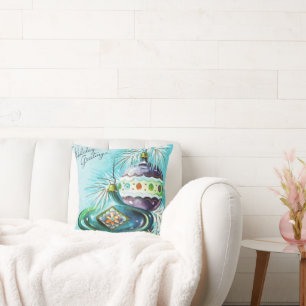 Coussin Les rétros ampoules vintages de Noël autoguident