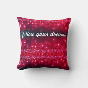 Coussin Les rêves Commencent Ici Suivez Vos Rêves Cherry