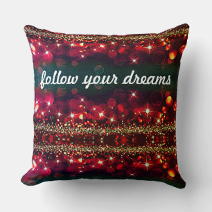 Coussin Les Rêves Commencent Ici, Suivez Vos Rêves Red Gol