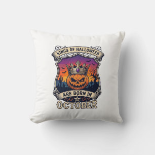Coussin Les Rois D'Halloween Naissent En Octobre Couronne
